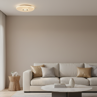 Applique murale LED dorée moderne, en aluminium texturé circulaire, luminaire à intensité variable pour salons, chambres et couloirs