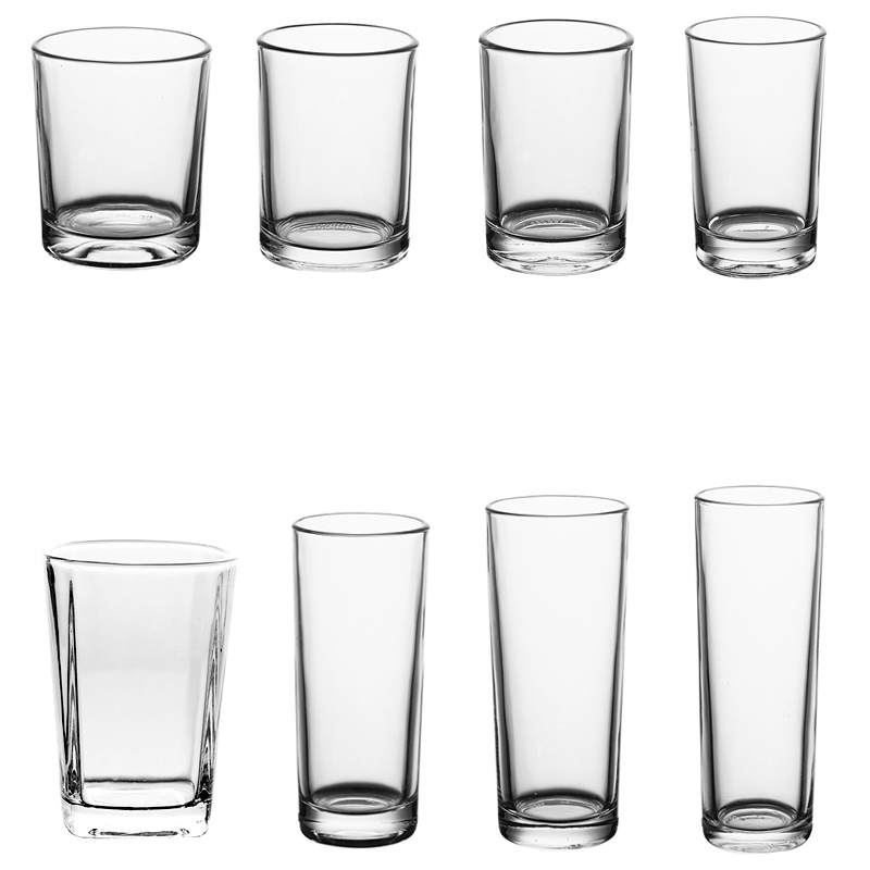 Frcctre 8-Pack Vintage Drinking Glasses – 6.5 Oz Highball Cocktail Glasses, Stackable & Elegant For Drinks