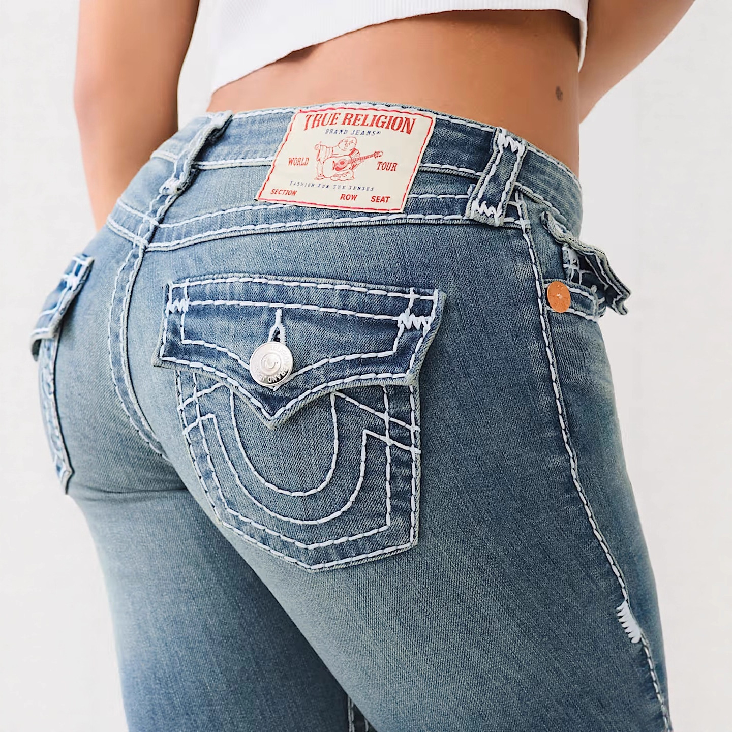 Azul en stock (pantalones acampanados)