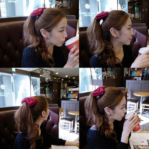 Jk Satin <b>Bow</b> Hair Clip <b>Red</b> And Black Side Clip For Women Daily Wear Headdress Fabric Precision Made - Product Image 3