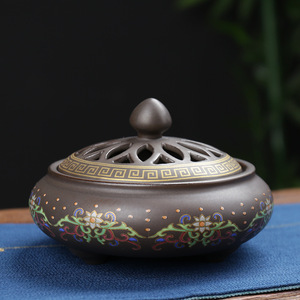 Quemador de Incienso de Cerámica Premium con Acabado de Esmalte Azul Antiguo y Tallados Elaborados, Perfecto para Crear un <span class=keywords><strong>Humo</strong></span> Relajante - Product Image 5