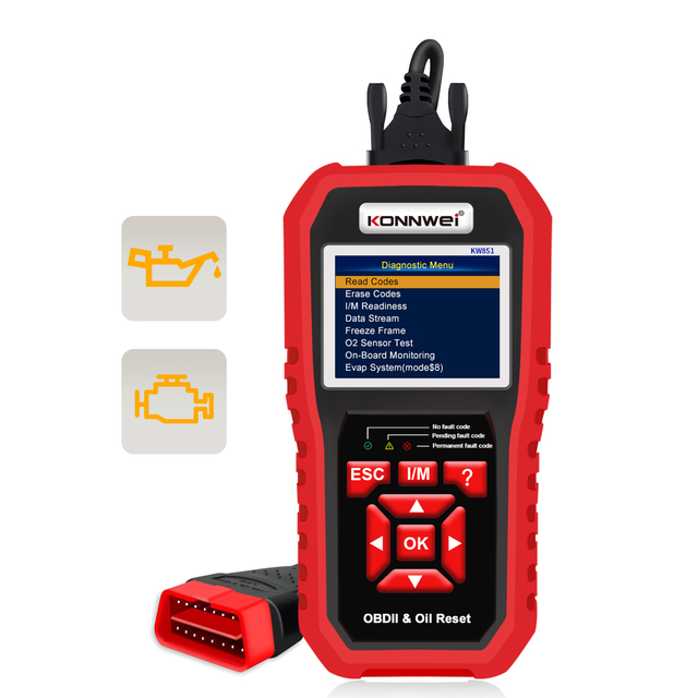 KW851 Automotive Scanner   Oil Service Light Reset Device 12V Car OBD2 Diagnostic Tool