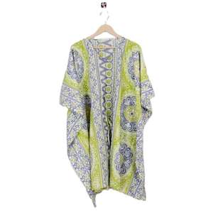 Kaftan en coton fait main pour femme, style ample et naturel, imprimé floral, tenue décontractée d'été avec taille naturelle - Product Image 5
