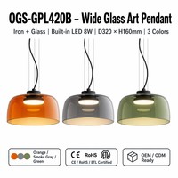 Lampe suspendue LED en verre translucide ambre scandinave, luminaire décoratif d'intérieur, idéal pour une salle à manger, une chambre à coucher, un café, un style postmoderne