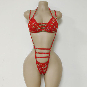 Haut <span class=keywords><strong>de</strong></span> Bikini Personnalisé en Spandex pour Femme, Tenue <span class=keywords><strong>de</strong></span> Performance Sexy avec Strass AB, Justaucorps <span class=keywords><strong>de</strong></span> Danse <span class=keywords><strong>de</strong></span> Salon, Tenues Exotiques pour Spectacle - Product Image 6