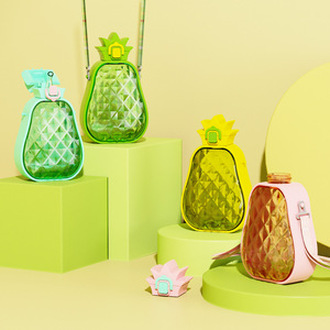 Yafchi Pineapple Water Bottle Bpa Free With Strap For Students Back To School Gift Plastic Drinkware - Product Image 2