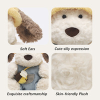 Peluche chien super douce de 32 cm avec rembourrage en coton PP, anti-stress et détails brodés