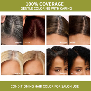 Crema Colorante Permanente per <span class=keywords><strong>Capelli</strong></span> a Base di Erbe Vegetali 500ml Tonalità Giallo Cosmico con Formula Nutriente Aloe Ginseng Reishi Sicura per il Cuoio Capelluto - Product Image 2