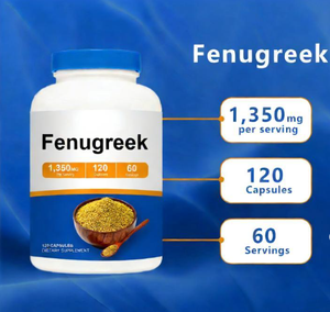 Cápsulas de Semente de Feno-grego de Alta Qualidade 120 Contagens para Adultos Promovem a Digestão <span class=keywords><strong>Anti</strong></span>-inflamatório e Suplemento Herbal Antioxidante - Product Image 3