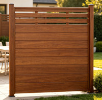 Panel de Cerca de Aluminio Horizontal Semi-Cerrado, Color Personalizado con Recubrimiento en Polvo, Privacidad Parcial, Moderno, Resistente al Óxido, para Villa