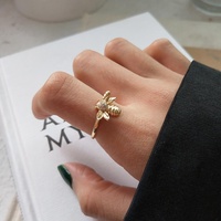 Bijoux de personnalité, anneaux d'insectes charmants, bijoux en argent sterling 925, anneaux d'abeille réglables pour femmes