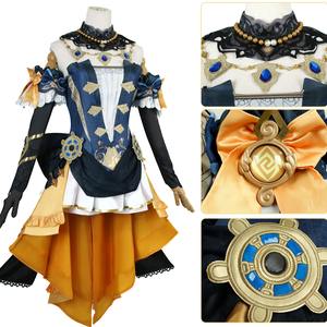 Juego <span class=keywords><strong>Genshin</strong></span> <span class=keywords><strong>Impact</strong></span> Cosplay disfraz conjunto completo con sombrero Fontaine Navia Cosplay zapatos vestido uniforme - Product Image 2