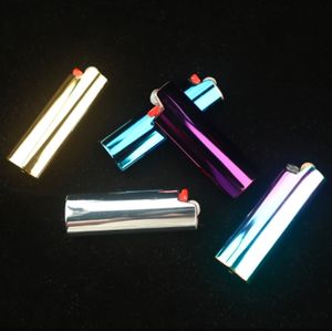 Étui de protection en plastique pour briquet manuel, surface miroir, couleur bleue, vintage, rond, pour briquet de taille standard type J6 - Product Image 6