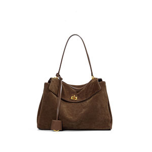 高品质真皮麂皮手提袋女式大容量腋下包多合一单肩包手提包 - Product Image 4