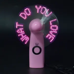 New Product Mini Portable Handy LED Custom Message Battery Fan, Programmable LED Display Handheld Electric Fan