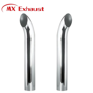 Tubo de Escape Cromado Tipo Cuerno de Toro para Camiones de Trabajo Pesado, Personalizado - Product Image 2