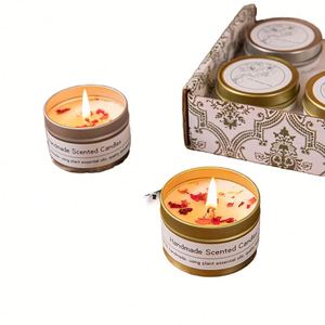 <b>Tin</b> Can Scented With Dried Flower Soy Wax Wedding Favor <b>Candle</b> for Bridesmaid Birthday Gift Home Decor - Product Image 1