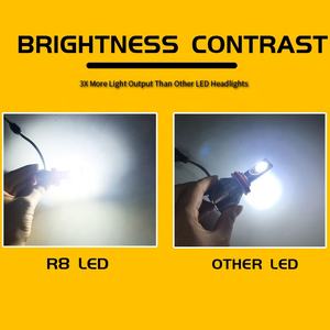 Lámpara LED Canbus R8 H4 H7 para Faros Delanteros de Coche, 20000LM, 4300K, 6000K, 8000K, Lámpara <span class=keywords><strong>H1</strong></span> 9005 HB3 9006 HB4 H8 H9 H11, Bombillas para Faros Antiniebla - Product Image 3