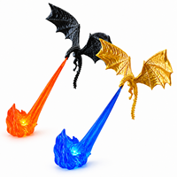 Veilleuse Flamme de Dragon Volant pour Décoration d'Étagère de Chambre, Jouet Lumineux Imprimé en 3D pour Fans de Fantaisie