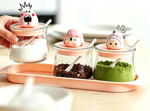 Kotak Penyimpanan Bumbu Dapur Rumah Tangga Lovely Little Monster, <span class=keywords><strong>Set</strong></span> Kombinasi Garam dan Bumbu Berkualitas Tinggi - Product Image 5