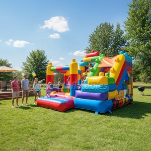 Château plein d'entrain gonflable de maison de rebond de Legoing avec le divertissement extérieur combiné de château de videur de glissière - Product Image 2