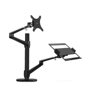 UPERGO-Soporte de aluminio de altura ajustable para monitor de doble brazo de escritorio para portátil