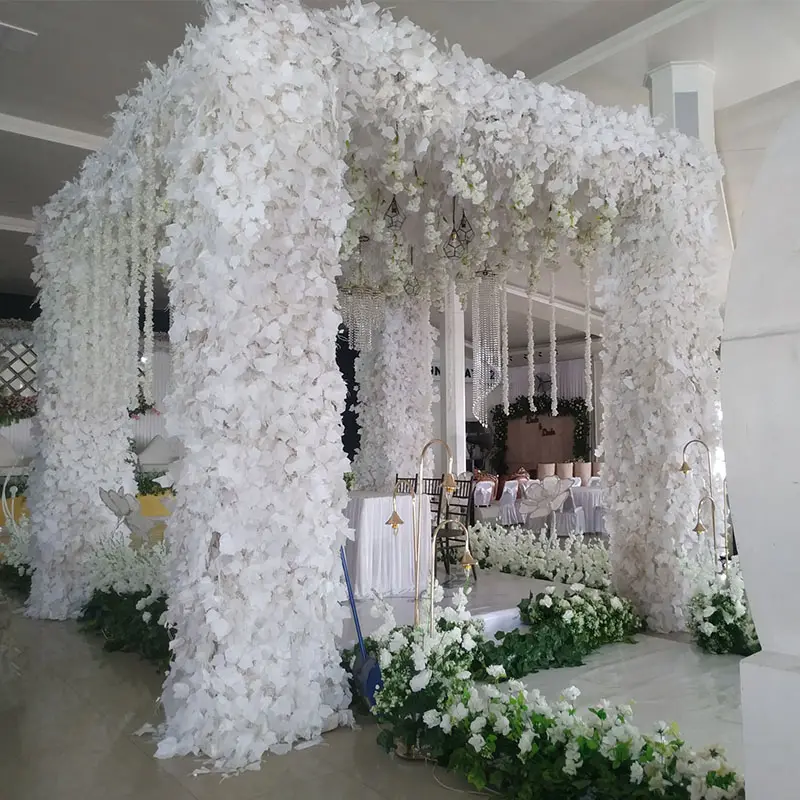 3M x 3M מתכת מסגרת פרחים רקע חתונה עמדת רקע צינור ונדנדה מסיבת תפאורה עמדת רקע