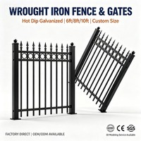 Clôture pour chevaux en acier galvanisé à chaud noir, robuste, en fer forgé, 6 pieds x 8 pieds, pour extérieur, sécurité et décoration, best-seller en Australie