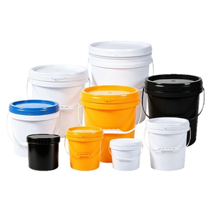 Runde Transparente Eimer mit Deckel, Lebensmittelecht, <span class=keywords><strong>1</strong></span> Gallone, 5 Gallonen, 25 Liter, Schwarze Kunststoffeimer, 20 Liter Fässer & Behälter - Product Image 1