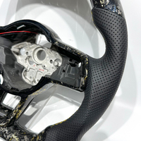 Volante de Carreras de Fibra de Carbono Forjado con LED para VW Golf 7 MK7 Mk7.5 GTI, Volante Polo GTS R Line 2011 2015 2018 2022 Dorado