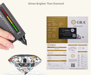 Certificato elegante scintillante lussuoso anello di fascia alta gioielli 925 in argento Sterling Moissanite anelli per le donne - Product Image 6