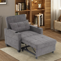 Sofá individual Futón Silla Fabricante Pull Convertible Metal Microfibra Tecnología Plegable Deslizante Dormitorio Sala de estar