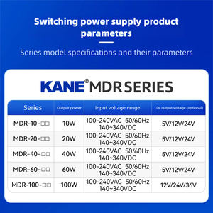 Fuente de Alimentación Conmutada para Riel DIN KANE MDR-10/20/40/60/100W, 100-240V CA a CC, Salida de 5V/12V/<span class=keywords><strong>24V</strong></span>/48V, Transformador Industrial <span class=keywords><strong>SMPS</strong></span> - Product Image 2