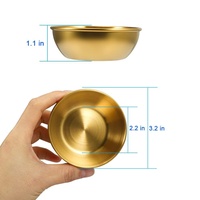 Bol à assaisonnement en acier inoxydable poli, compatible micro-ondes, pour cuisine domestique, récipient à sauce soja, plat à trempette
