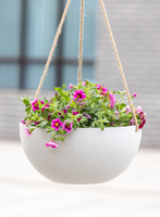 Pot décoratif en plastique recyclé durable, pot de lotus, pour extérieur, intérieur, patio, jardin, pot rond en plastique de grande taille, pot peu profond