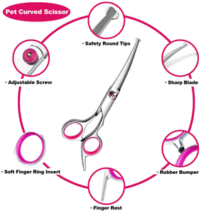 Hot Pet Grooming <b>Scissors</b> Round Tip Safety Heavy Duty Stainless Steel Cat <b>Dog</b> <b>Scissors</b> Tfor Grooming Kit - Product Image 5