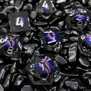 Jeu de société de rôle DND Dragon Dungeon pour dés Dragon Eye avec noyau liquide mobile, polyédrique 16 mm, D20, facettes multiples, designs personnalisés - Product Image 3