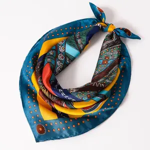 Wholesale Women Headscarf Printing Silk Kerchief 53cm*53cm Multicolor Shawls and Scarves Neck Wrap for Women