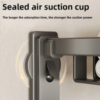 Porte-serviettes en alliage d'aluminium avec panier fileté, fixation à quatre ventouses, sans perçage, double pliage, pour serviettes de bain et rangement de produits de toilette