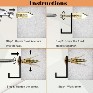 <span class=keywords><strong>Vis</strong></span> autotaraudeuses en acier et ancres autoperceuses Application facile Cloisons sèches Plaque de plâtre Cheville Boulons d'<span class=keywords><strong>expansion</strong></span> en métal - Product Image 5