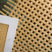 Grille en papier tissé grande maille 5 mm, jaune, style rotin, pour tissu de mobilier, matériau de surface stratifié