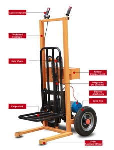 उच्च गुणवत्ता सामग्री हैंडलिंग उपकरण 200kg दो पहिया इलेक्ट्रिक संचालित ट्राली - Product Image 3