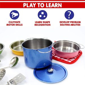 Pentole da <span class=keywords><strong>cucina</strong></span> multicolori in acciaio inossidabile pentole <span class=keywords><strong>accessori</strong></span> da <span class=keywords><strong>cucina</strong></span> per <span class=keywords><strong>bambini</strong></span> finta di giocare con i giocattoli - Product Image 2