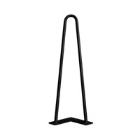 Pieds de table en acier allié noir mat robuste de 16 pouces pour table de chevet et table basse
