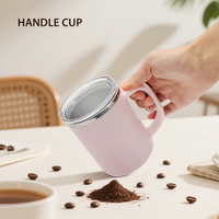 Mug à café isotherme en acier inoxydable 304 de 350 ml avec 3 couvercles, personnalisable avec logo, MOQ 500, idéal pour le bureau ou comme cadeau