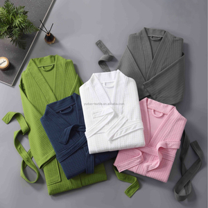 Hotel Spa100% Cotton Bath <strong>Robes</strong> Solid <strong>Waffle</strong> Women Bathrobes and <strong>Men</strong> Sleepwear Custom logo - Product Image 1