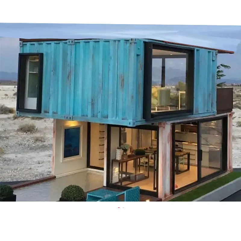 European style custom steel 2 bedroom home prefabricated modular prefabricated casas prefab container tiny homes