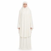 Ensemble de prière musulman OEM pour femmes, Telekung couleur unie, robe hijab couvrante, marque privée, sur commande, vente en gros