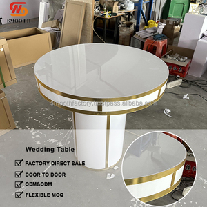 LEDA Hot Sale Wedding Banquet Hall Birthday Party Decor <b>White</b> Acrylic Round <b>Small</b> dessert <b>Table</b> - Product Image 4