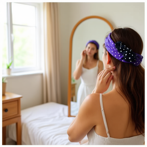 Diadema con nudo de lunares de 3 cm de ancho, diadema ajustable para mujeres y niñas, accesorio de moda - Product Image 3